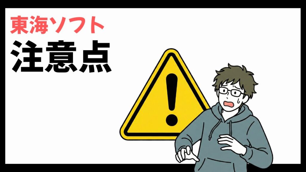 東海ソフトの注意点