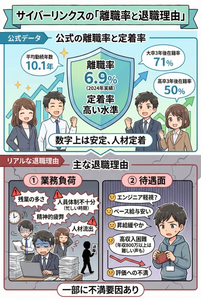 サイバーリンクスの「離職率と退職理由」