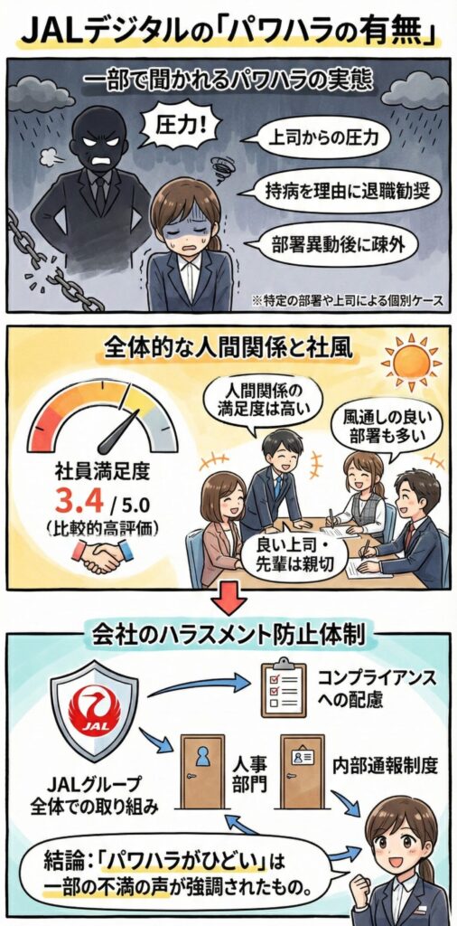 JALデジタル(旧:JALインフォテック)の「パワハラの有無」