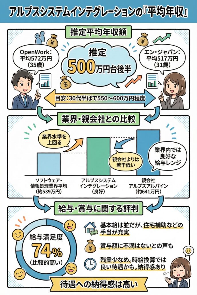 アルプスシステムインテグレーションの「平均年収」