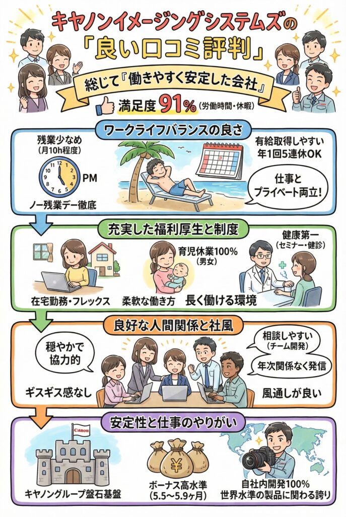 キヤノンイメージングシステムズの「良い口コミ評判」