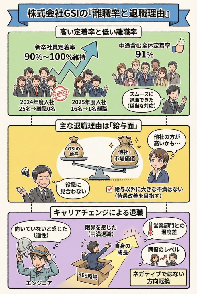 株式会社GSIの「離職率と退職理由