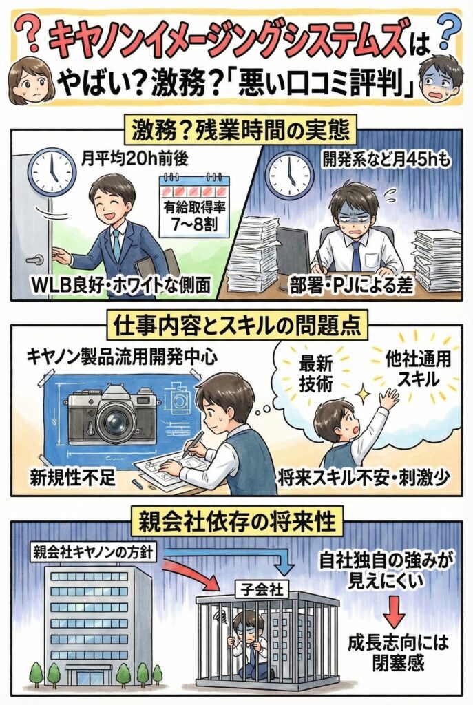 キヤノンイメージングシステムズはやばい？