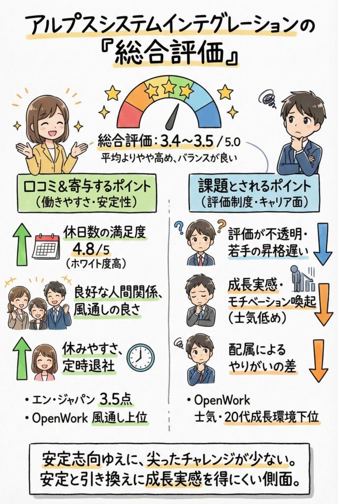 アルプスシステムインテグレーションの「総合評価」