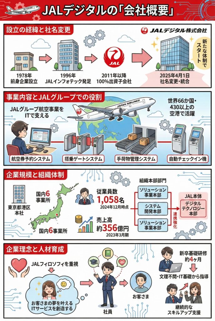 JALデジタル(旧:JALインフォテック)の「会社概要」