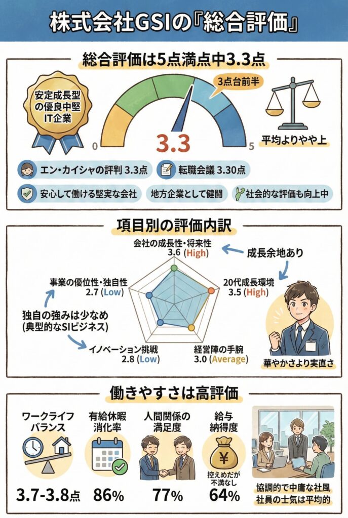株式会社GSIの「総合評価」