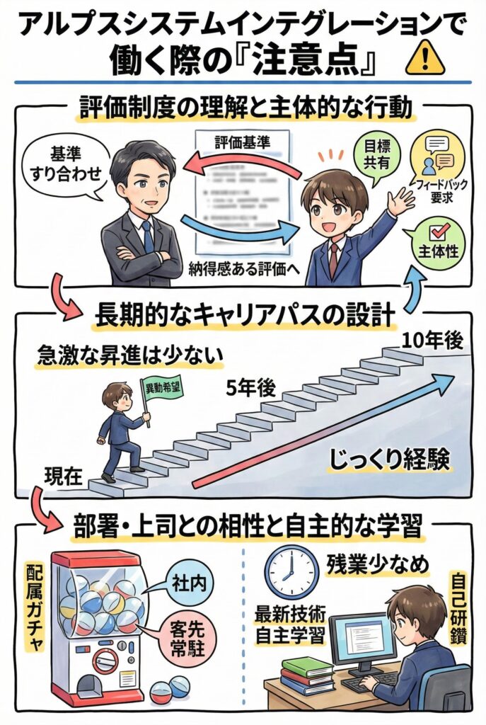 アルプスシステムインテグレーションで働く際の「注意点」