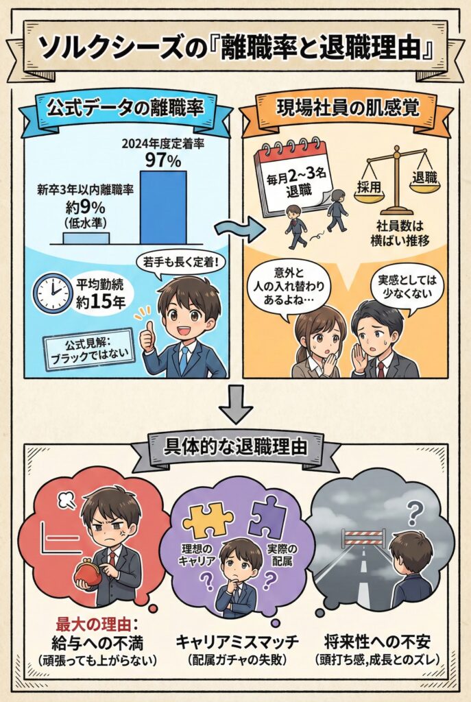 ソルクシーズの離職率と退職理由