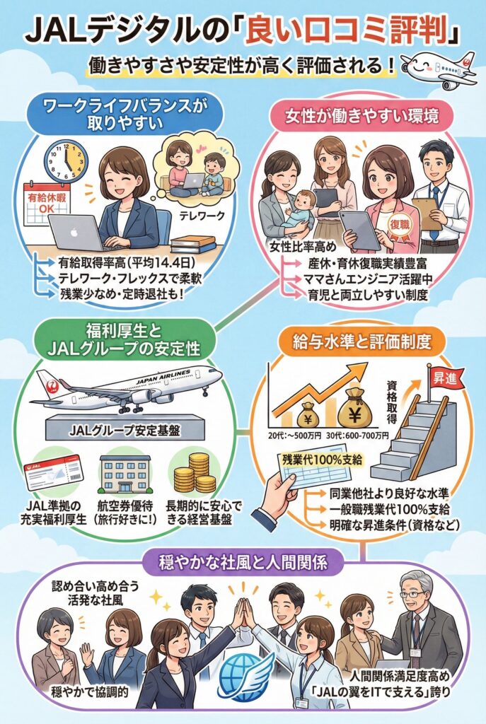 JALデジタル(旧:JALインフォテック)の「良い口コミ評判」