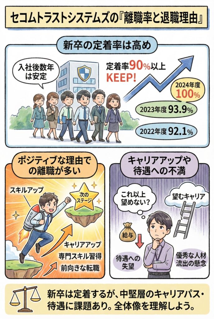セコムトラストシステムズの「離職率と退職理由」