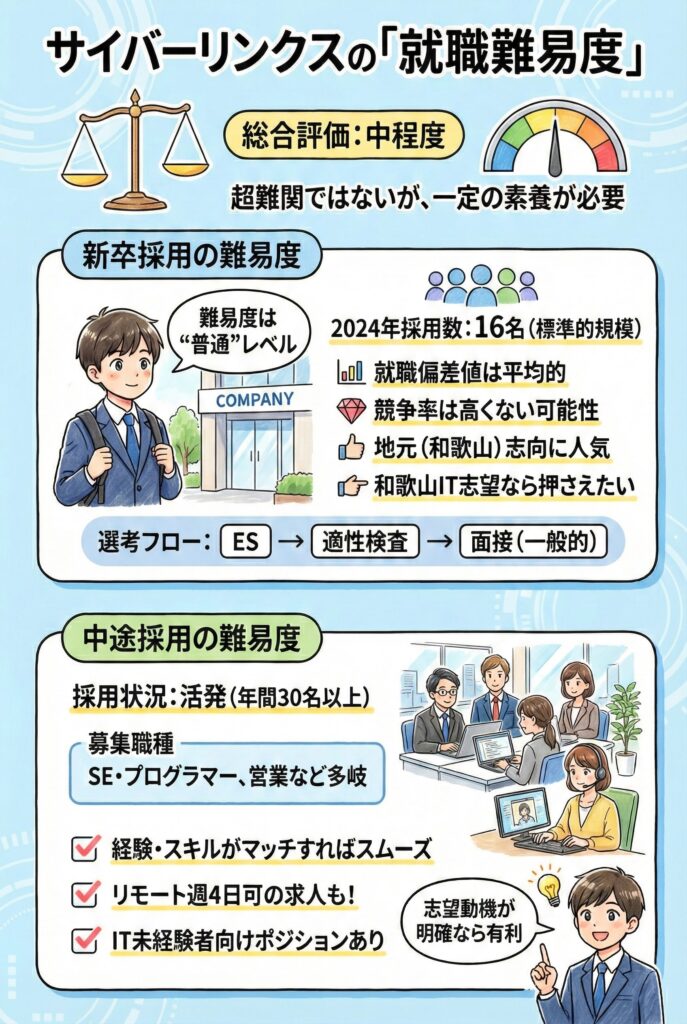 サイバーリンクスの「就職難易度」