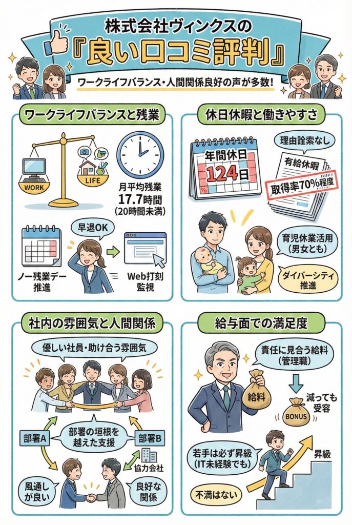 株式会社ヴィンクスの「良い口コミ評判」