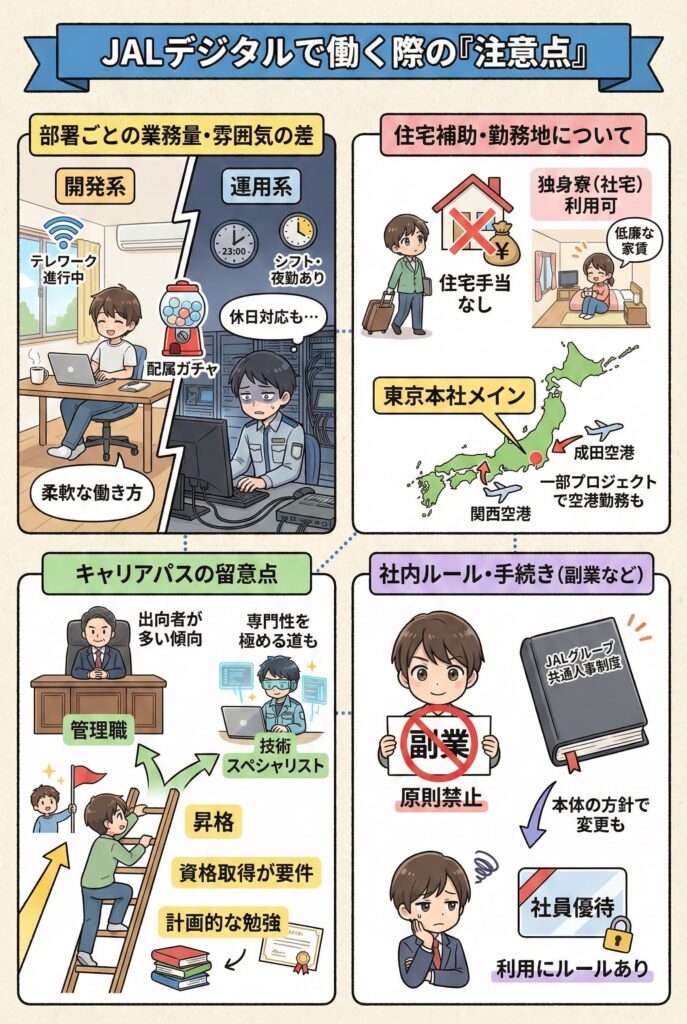 JALデジタルで働く際の「注意点」