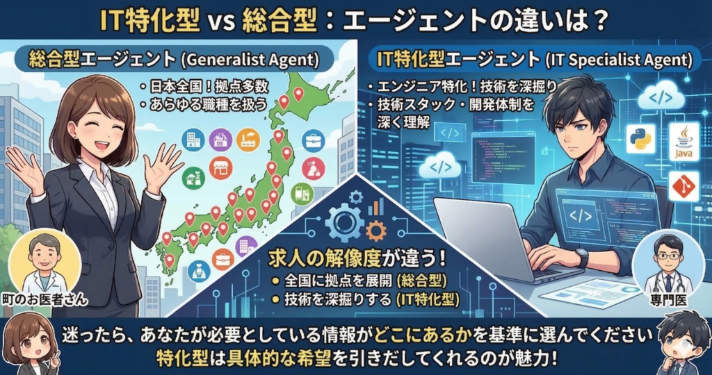 総合型エージェントの違いは