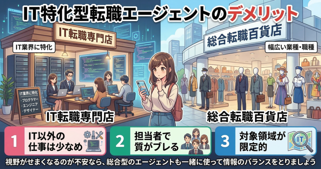 IT特化型転職エージェントのデメリット