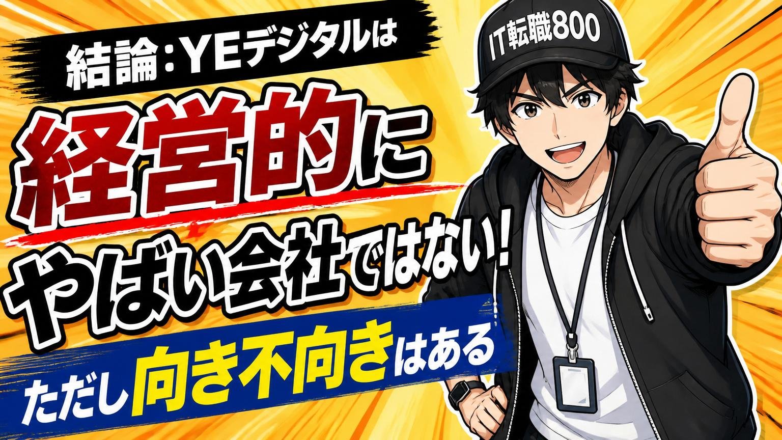 結論:YEデジタルは「経営的に」やばい会社ではない、ただし向き不向きはある