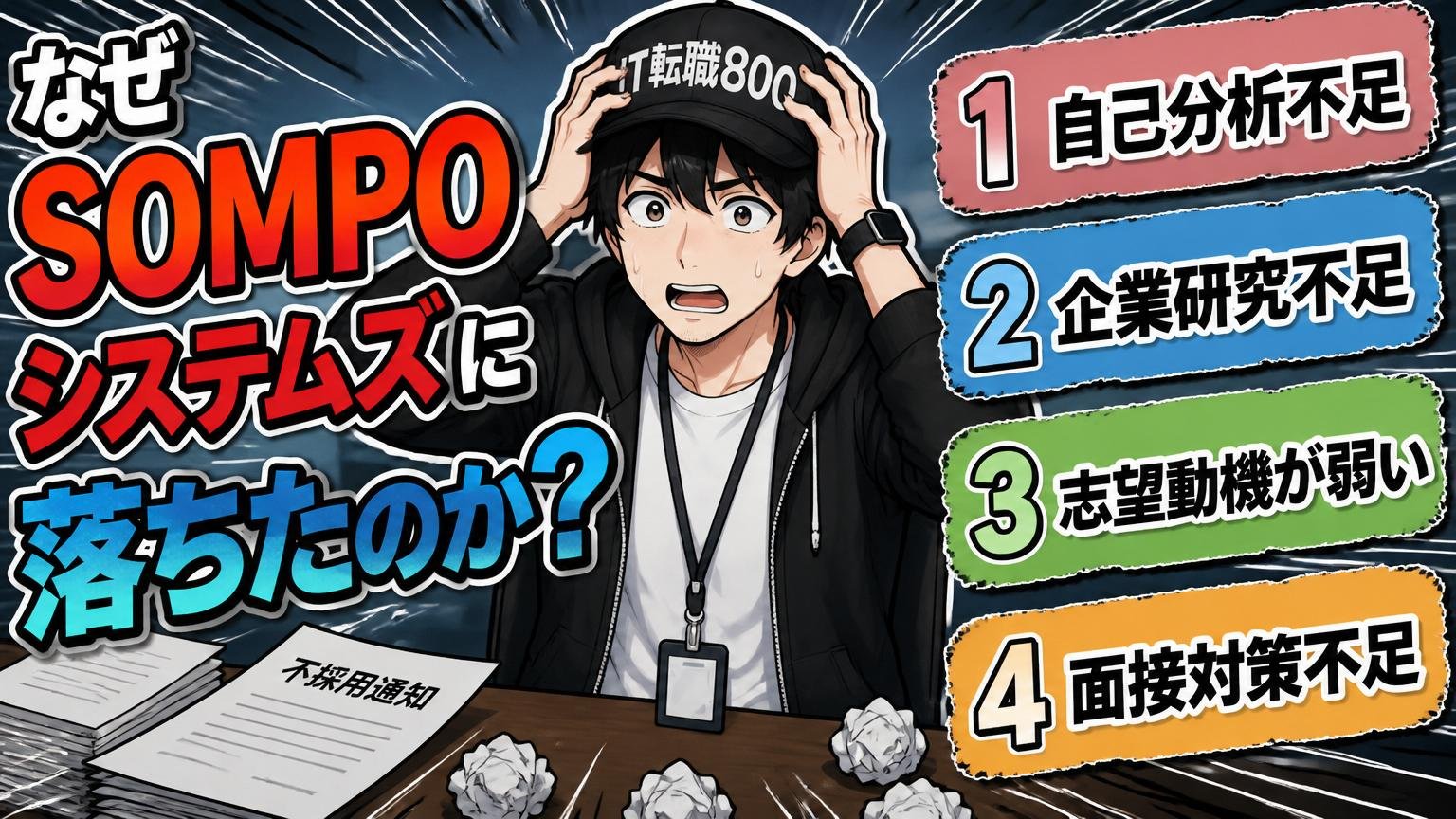 なぜSOMPOシステムズに落ちたのか？原因を4つに分解する