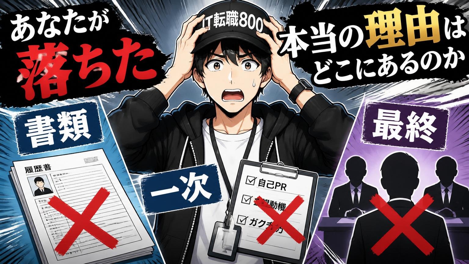 あなたが落ちた本当の理由はどこにあるのか（書類／一次／最終の3パターン）
