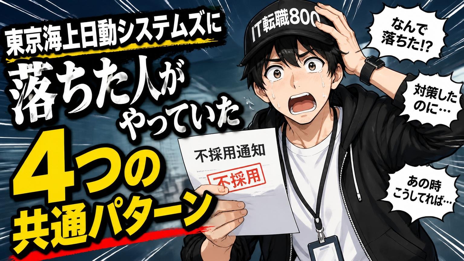 東京海上日動システムズに落ちた人がやっていた4つの共通パターン