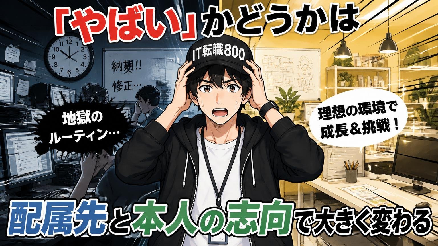 「やばい」かどうかは配属先と本人の志向で大きく変わる