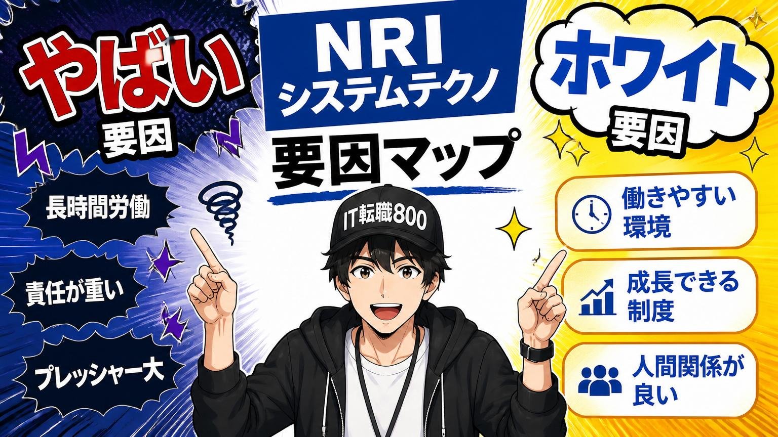 【図解で整理】NRIシステムテクノ「やばい」「ホワイト」要因マップ
