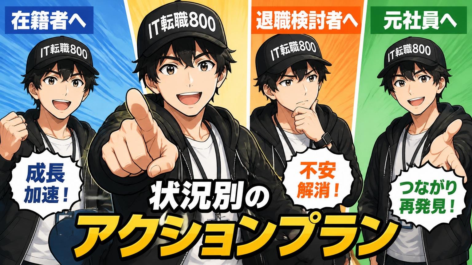 状況別のアクションプラン／在籍者・退職検討者・元社員のそれぞれへ