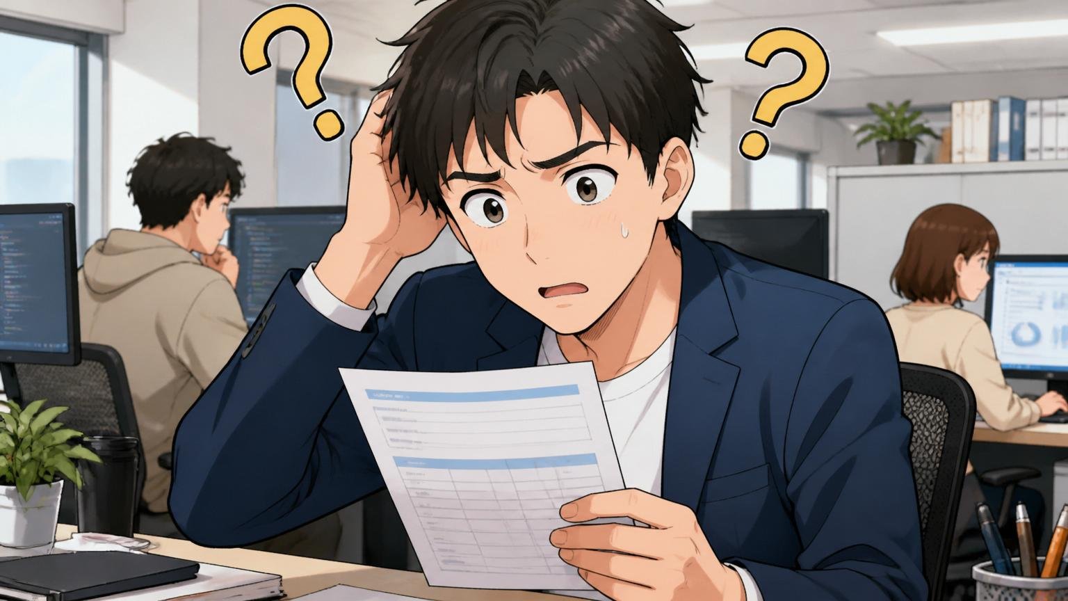 平均年収914万円なのになぜ低いと感じるのか。Web系企業のオフィスで給与明細を見て首をかしげる男性社員