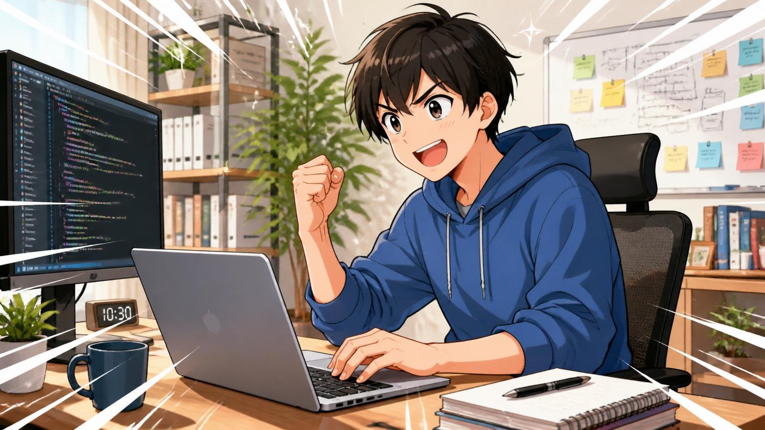 向いていると感じた人の次の一歩 自宅デスクでエンジニア1人が前向きに行動