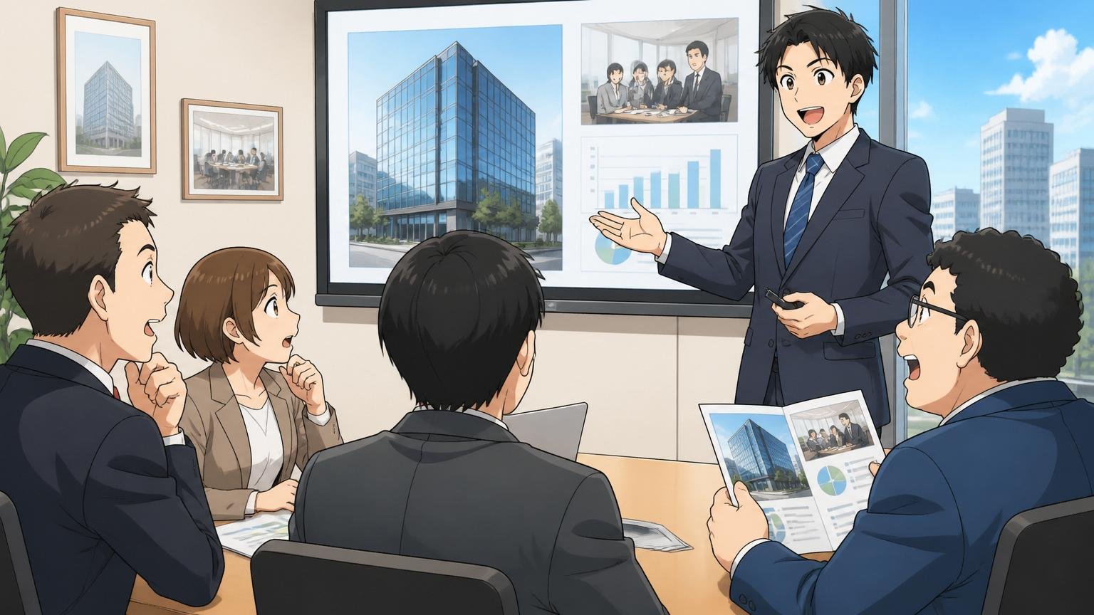 ALH株式会社の会社概要を確認する目黒の本社オフィスでの企業情報説明会の様子