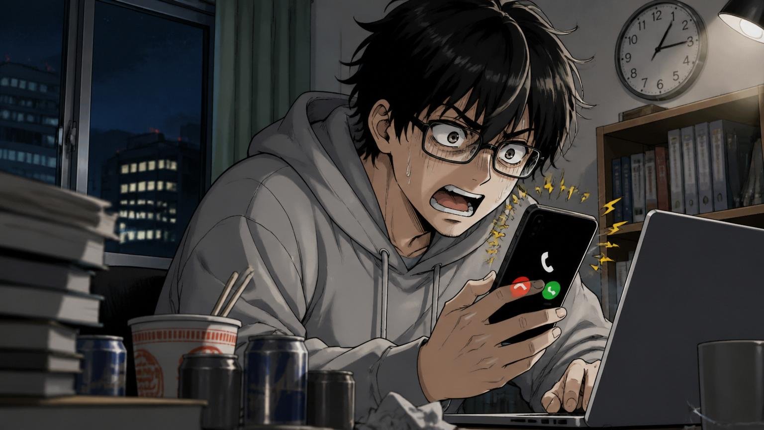 携帯待機のしんどさ、深夜の自宅でスマホの着信に対応するエンジニア1人