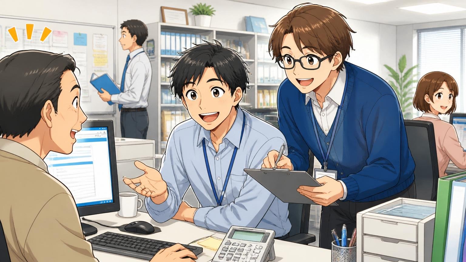 事業会社の社内SE。働き方重視×安定志向。一般事業会社の情報システム部で2人の社内SEがエンドユーザーからの相談に笑顔で対応している