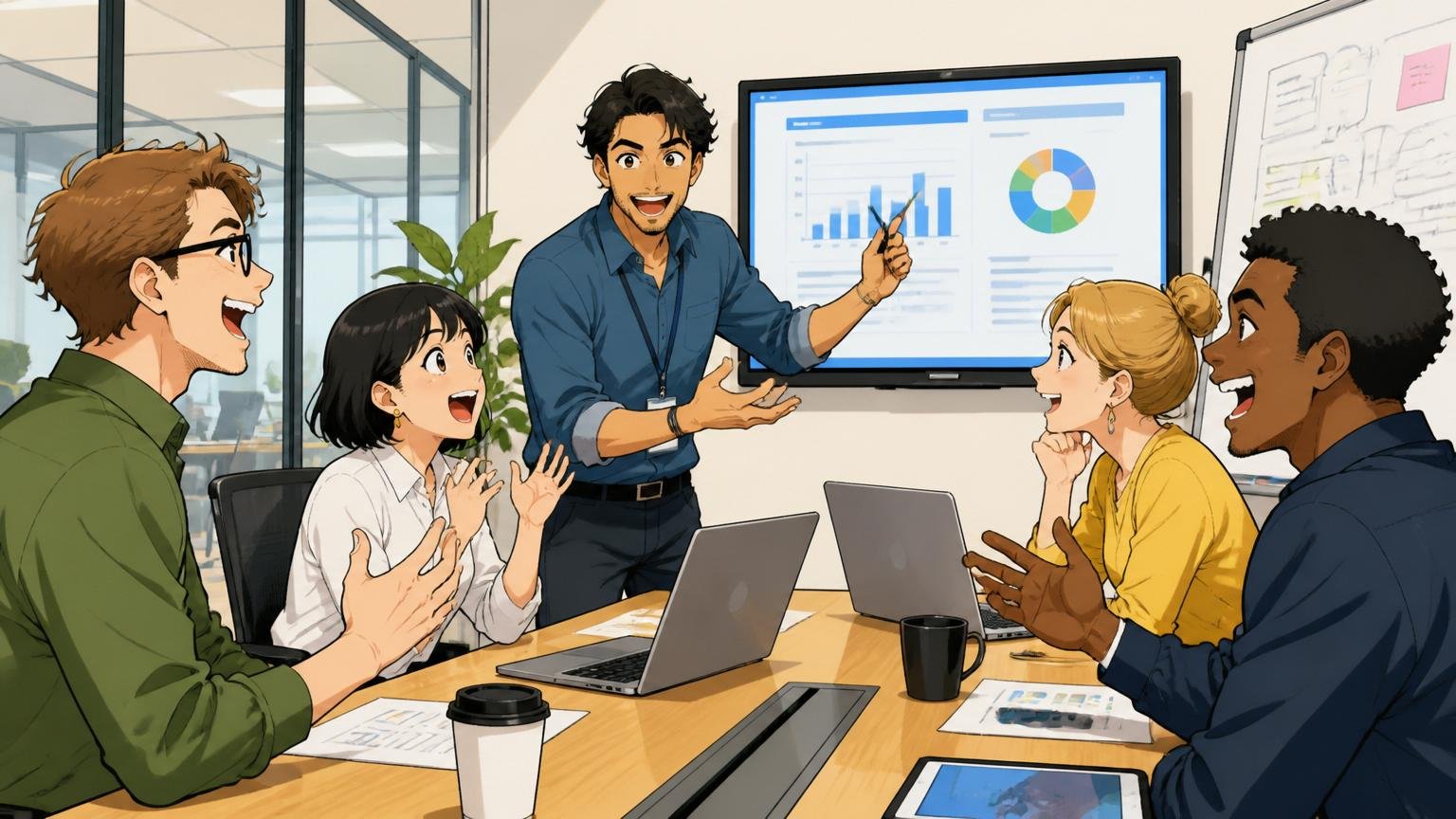外資系IT・SaaS。実力者向け・少数派の選択肢。外資系IT企業のグローバルオフィスで多国籍メンバーが英語で会議をしている
