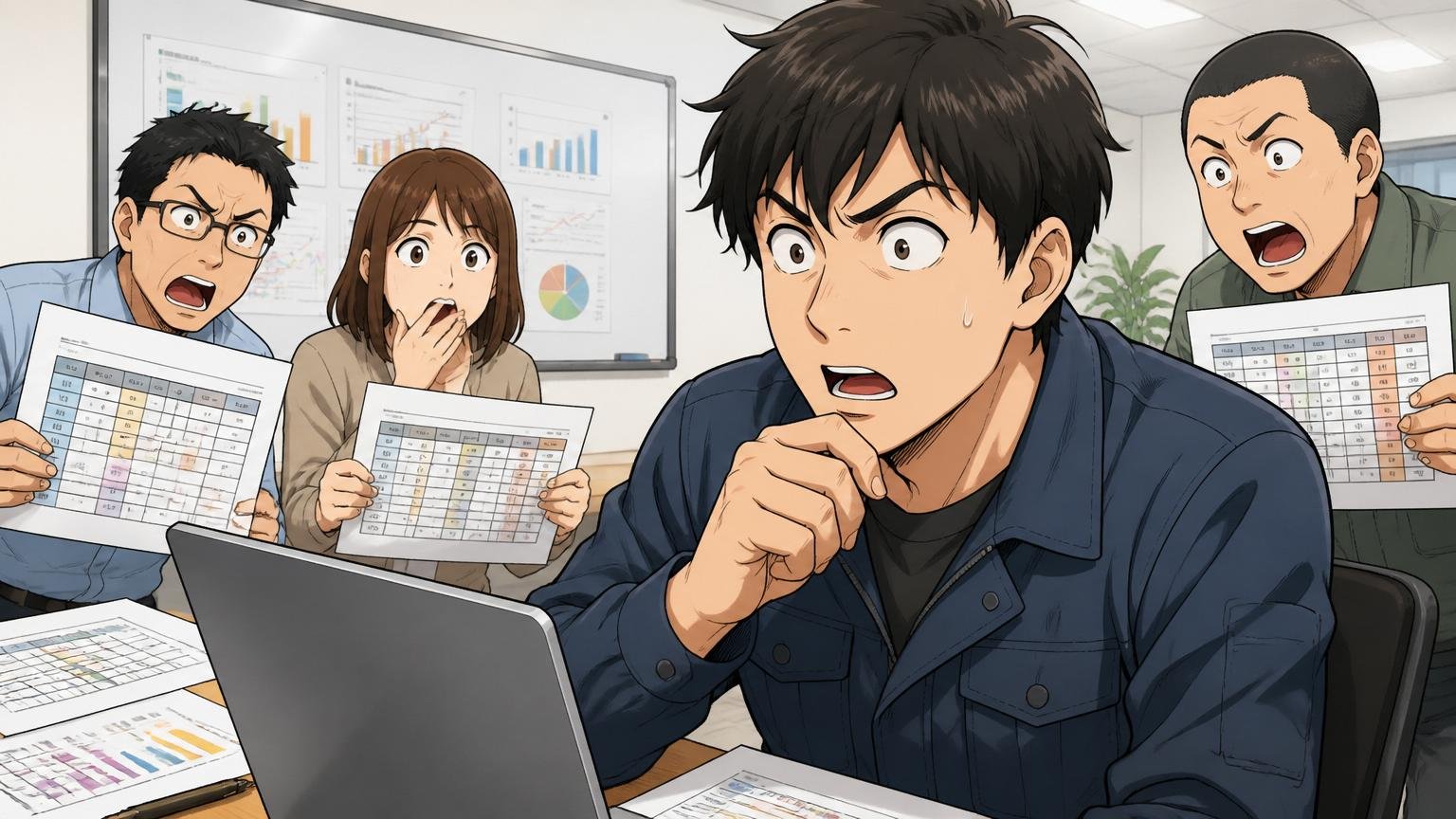 やばいかどうかは他社と比べて初めてわかる。企業の会議室で複数社の条件を比較する30代エンジニアが気づいた表情