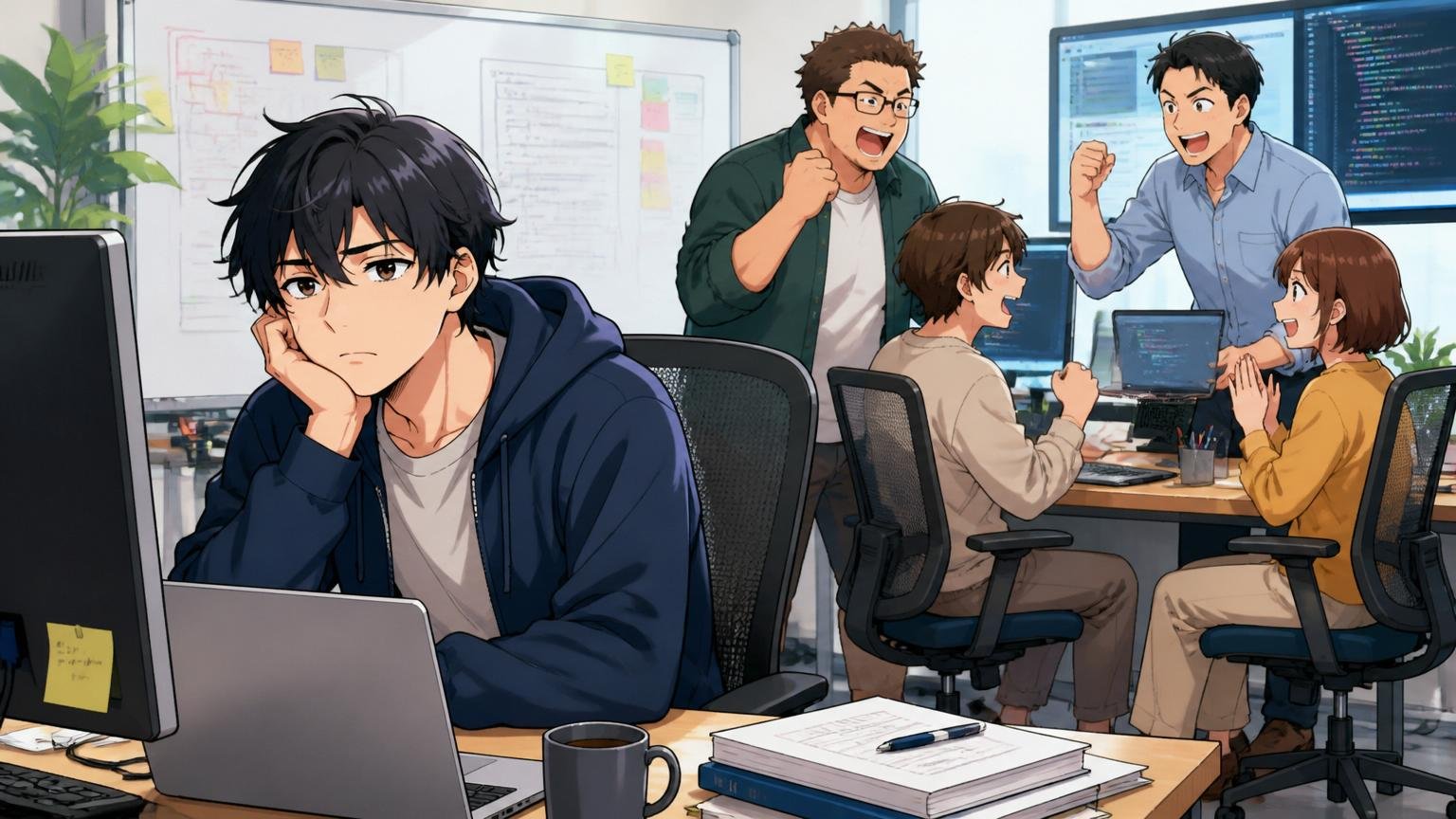向いていない人、モダン開発を志すWeb系オフィスで物足りなさを感じる男性エンジニア1人