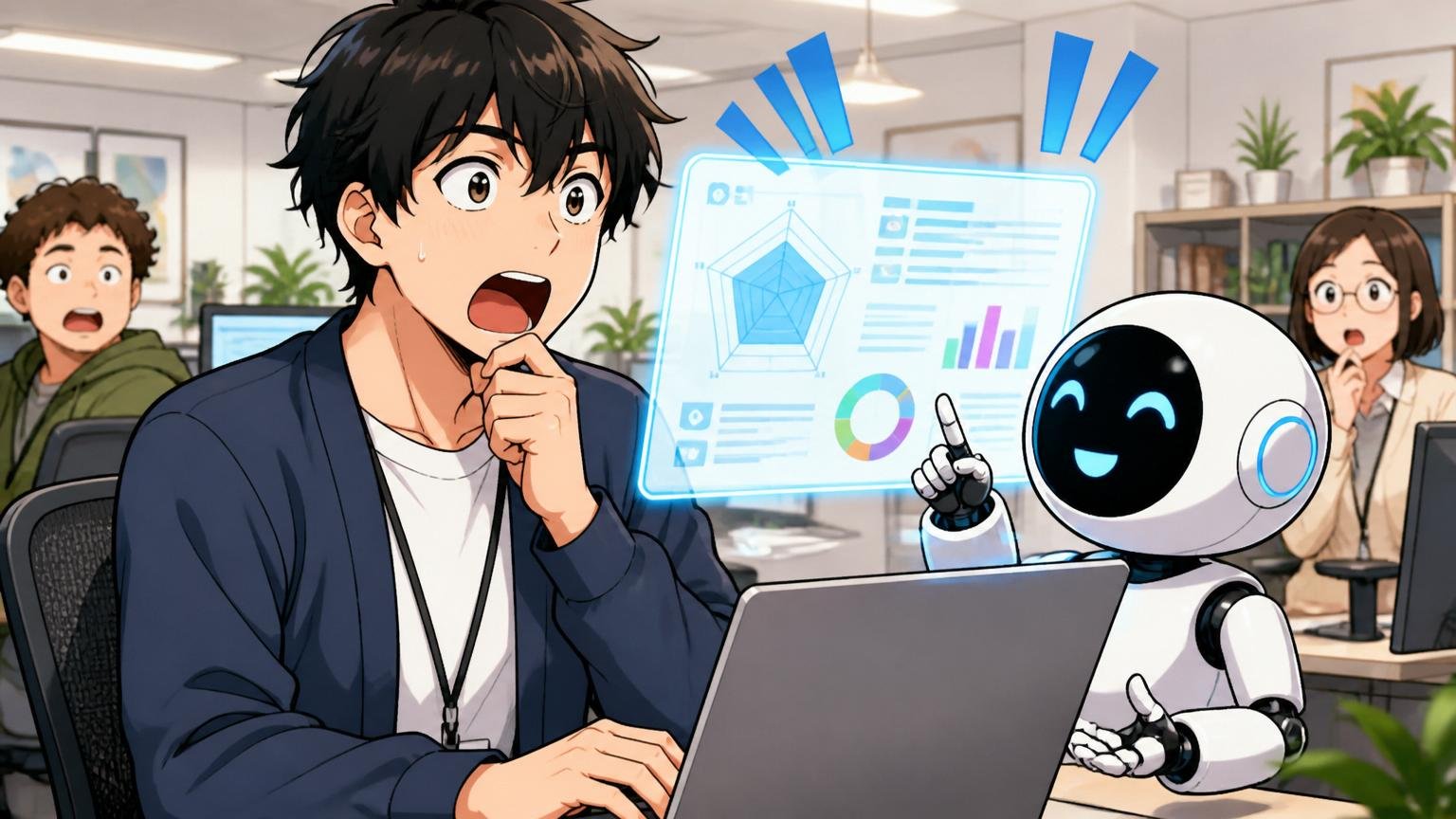 Web系IT企業のオフィスでエージェントから市場価値を診断してもらう30代エンジニア