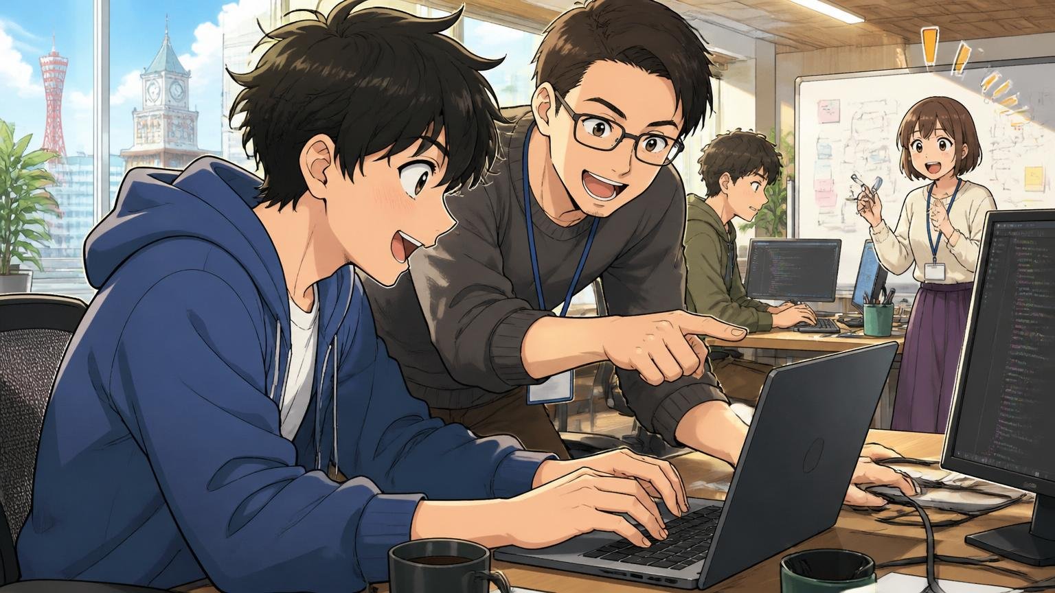 向いている人：挑戦量を最大化したい20代。札幌のITベンチャーで新しい技術スタックに取り組む20代エンジニアが先輩から学びながら手を動かしている