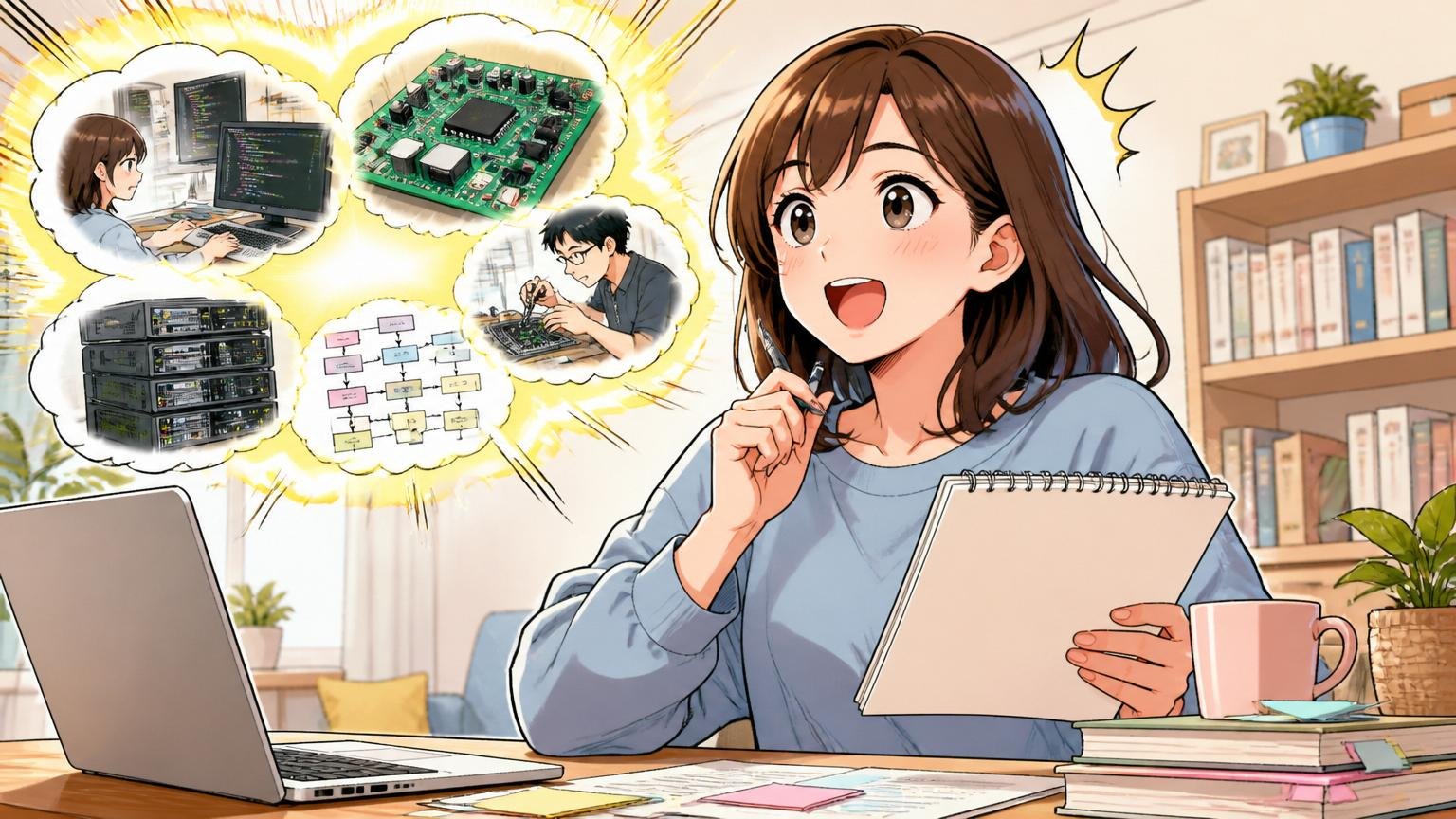 「あなたのSE組み込みインフラ経験は通用するスキル」自宅で職務経歴を棚卸しする30代女性エンジニア