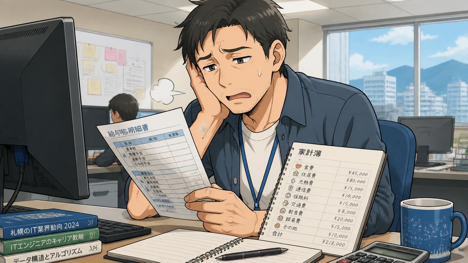 向いていない人：30代以降で待遇・評価の安定を重視する人。札幌のIT企業の机で給与明細と家計簿を見比べてため息をつく30代後半の中堅エンジニア