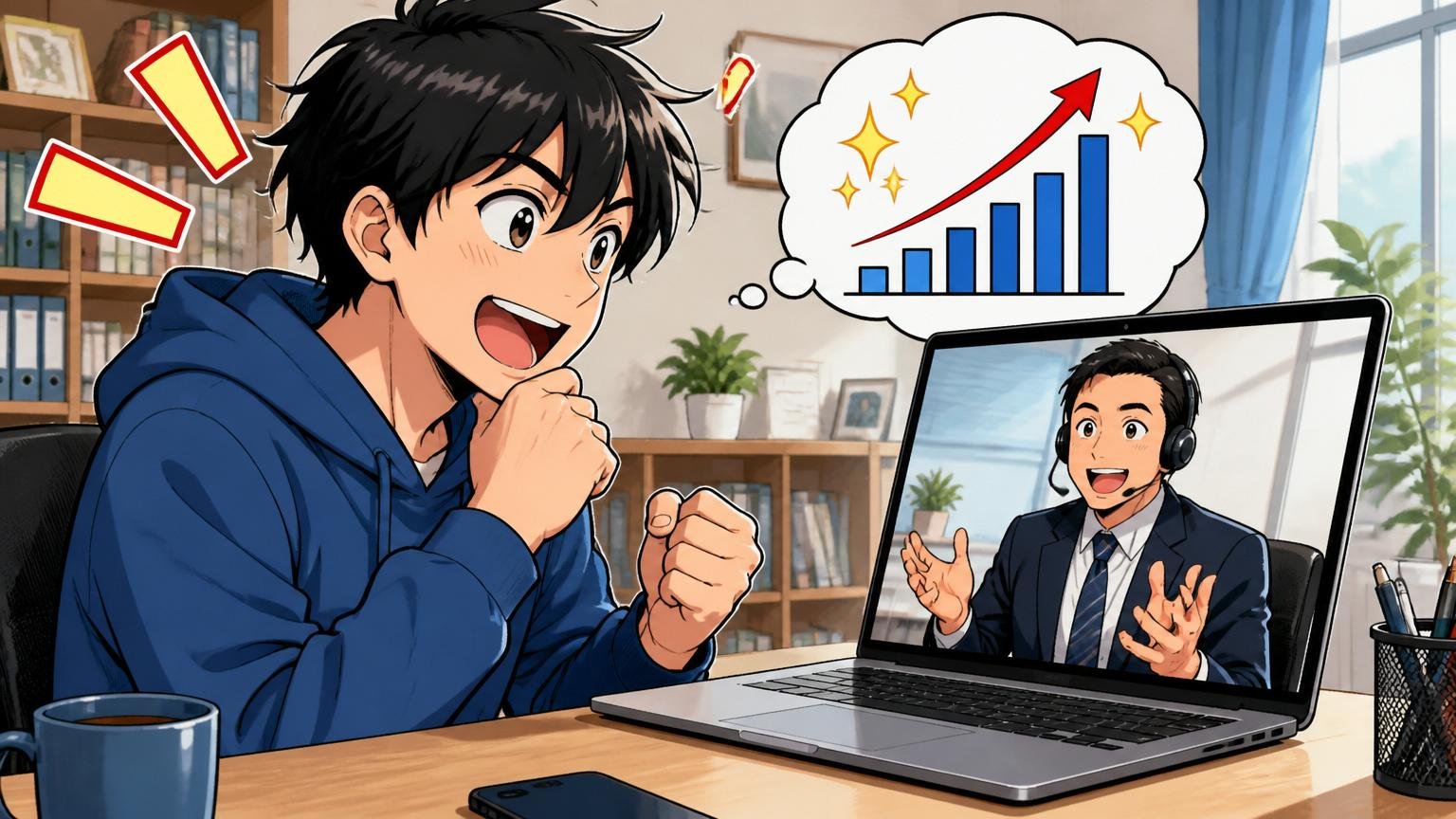 IT特化型エージェントに登録して市場価値を聞く／オンライン面談で転職エージェントと話す30代男性エンジニア1人
