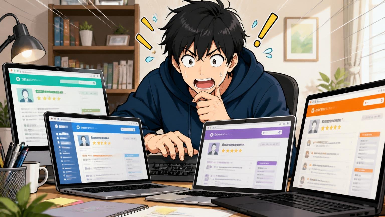 市場価値把握の方法 自宅デスクでエンジニア1人が複数のサイトを比較する