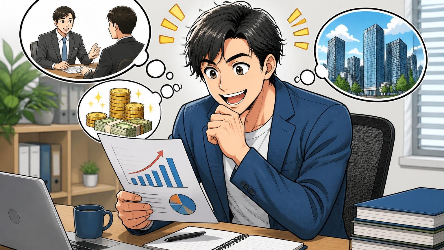 年収交渉や市場価値の把握に強いIT経験者向け転職エージェント3選 オフィスで前向きに転職相談を検討する30代社員1人