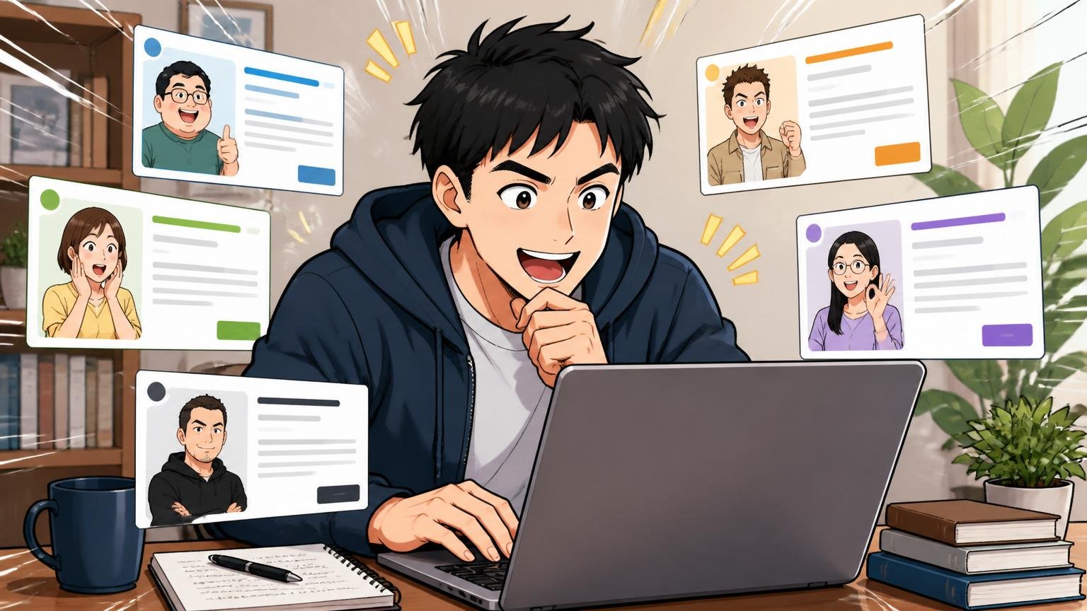 ステップ②複数のIT特化型エージェントに無料登録して市場価値を診断、自宅で集中してPC操作する30代エンジニア