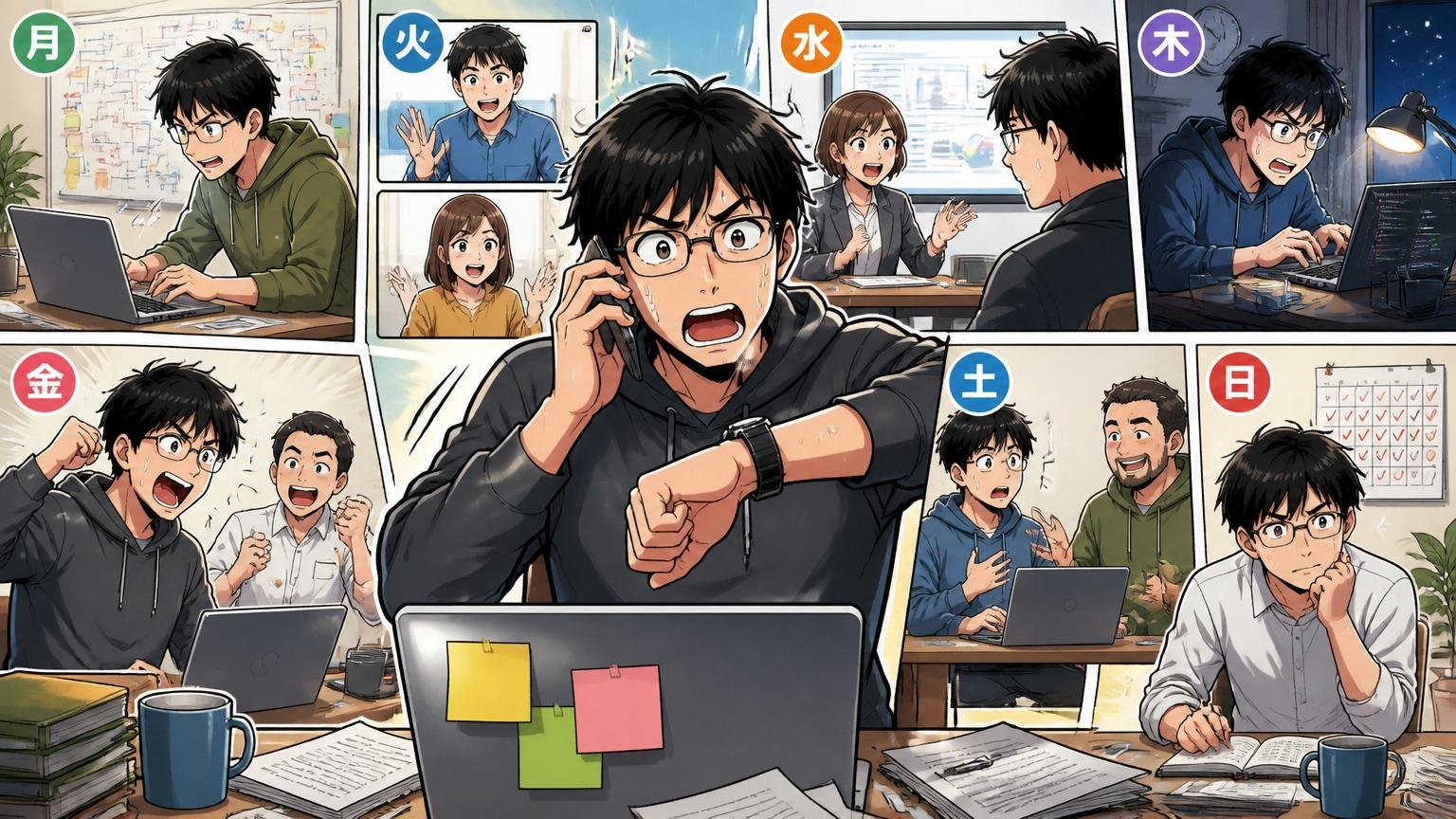 Web系スタートアップで複数社の面接を並行して進める30代エンジニアの忙しい1週間の様子