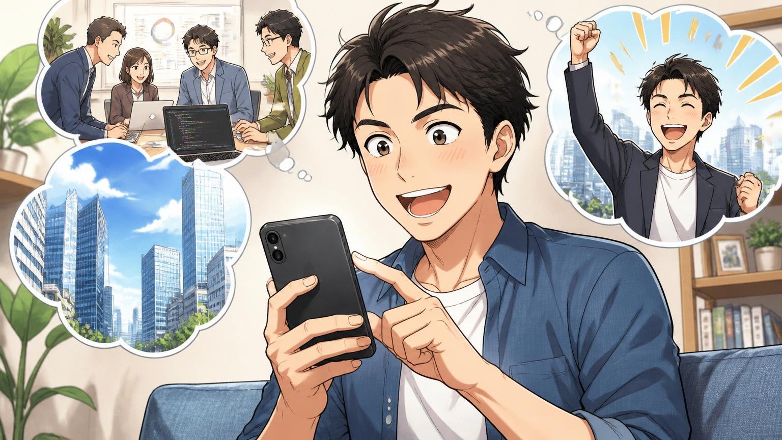 残るか動くか迷うならまず無料で自分の市場価値を確かめてみる｜スマホで転職エージェントに登録する30代エンジニア1人、晴れやかな表情